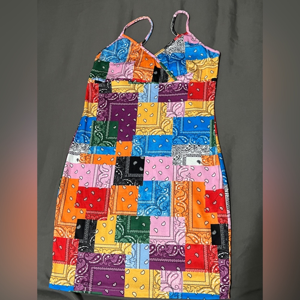 SHEIN Multicolor Bandana Print Dress Size M/6